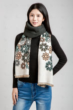 Load image into Gallery viewer, FLORAL PATTERN SCARF BLACK SCARVES
