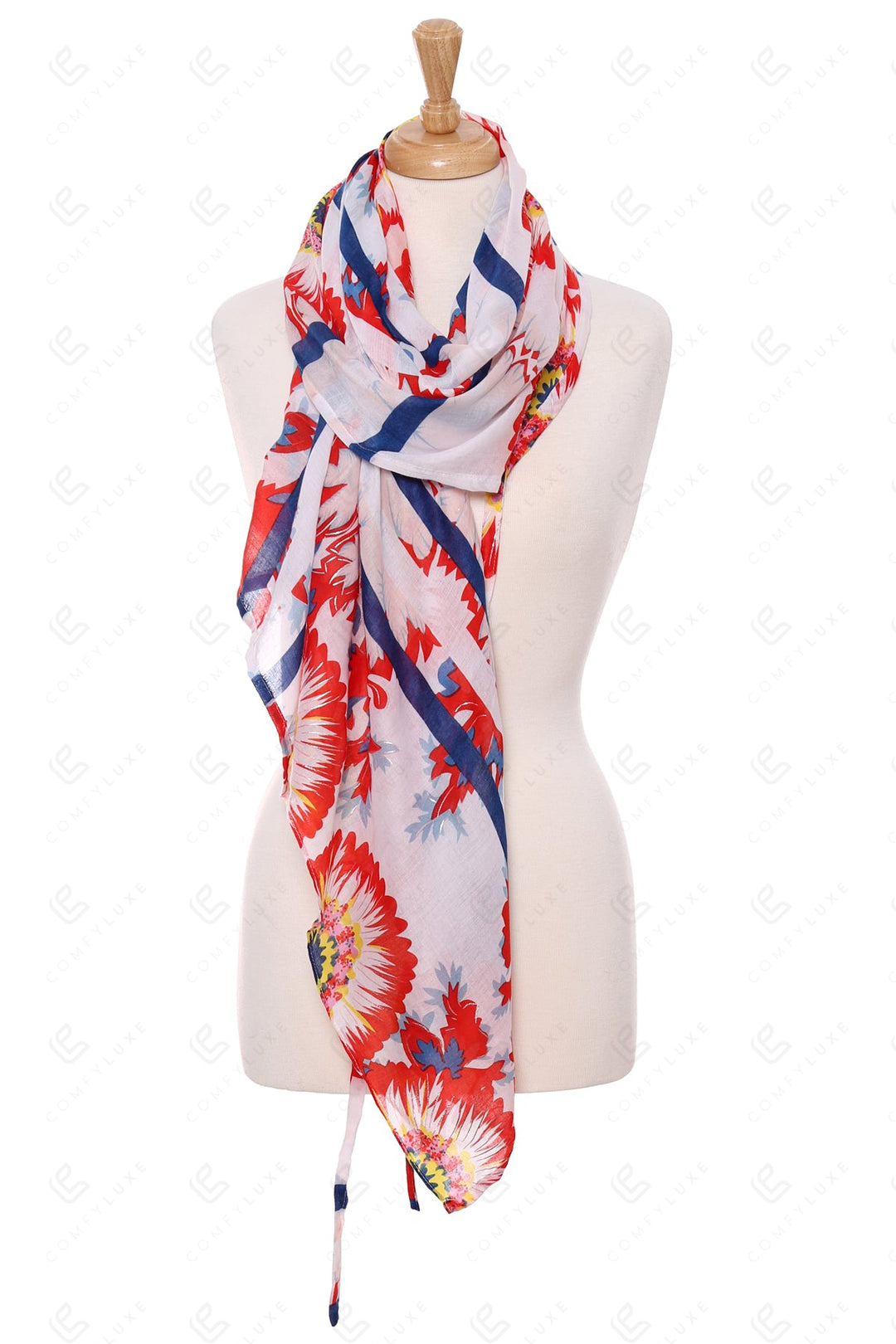 FLORAL PATTERN SCARF &amp; COVER-UP SCARVES
