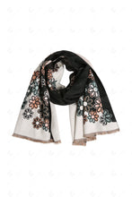 Load image into Gallery viewer, FLORAL PATTERN SCARF BLACK SCARVES
