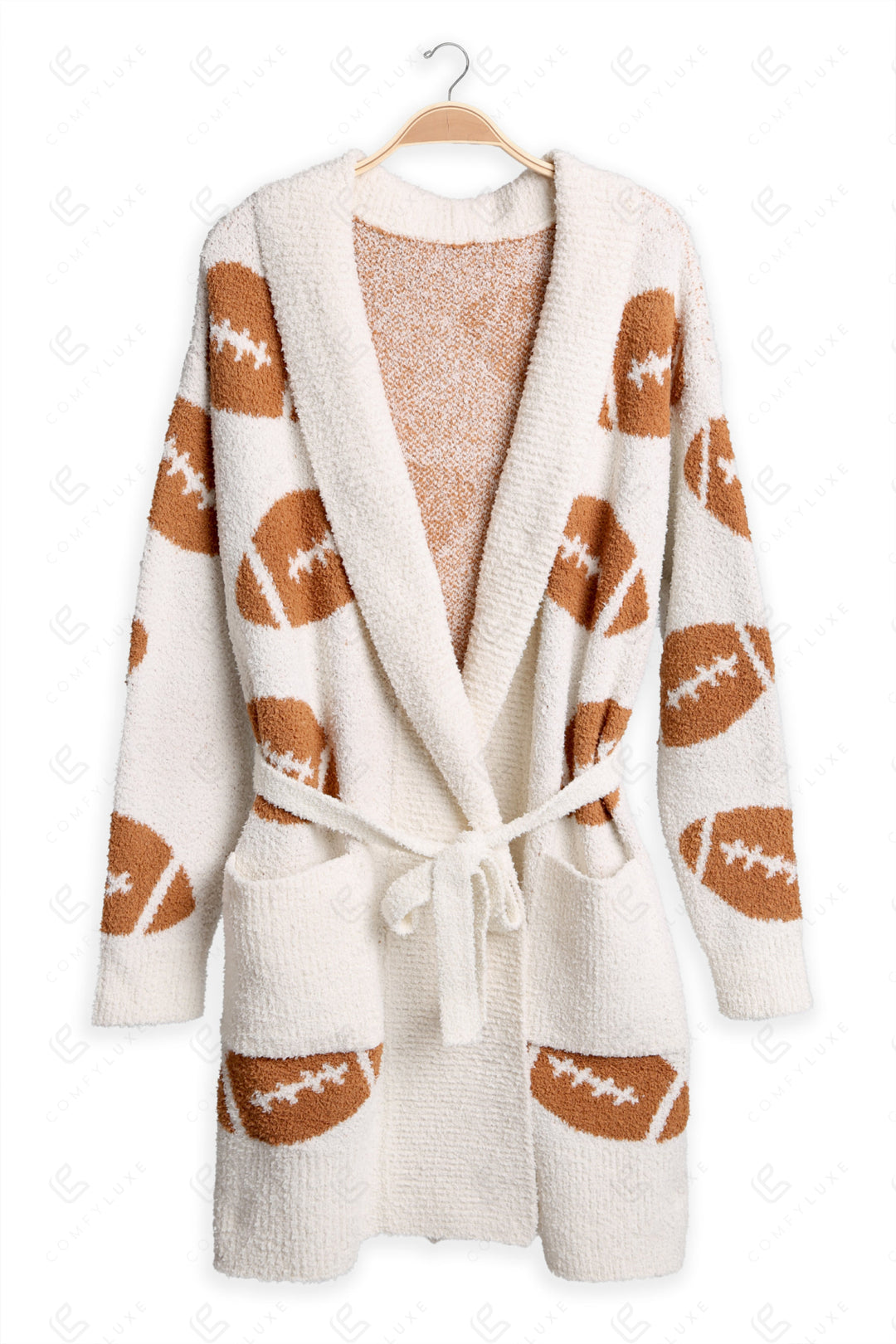 FOOTBALL PATTERN ROBE BROWN APPAREL