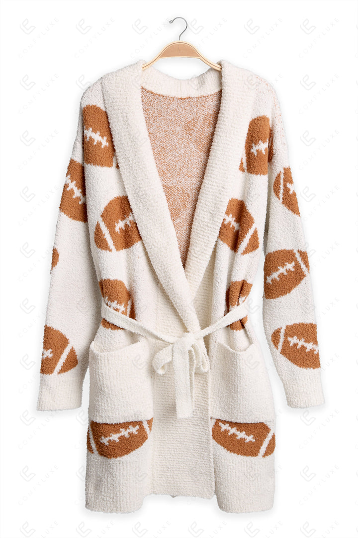 FOOTBALL PATTERN ROBE BROWN APPAREL