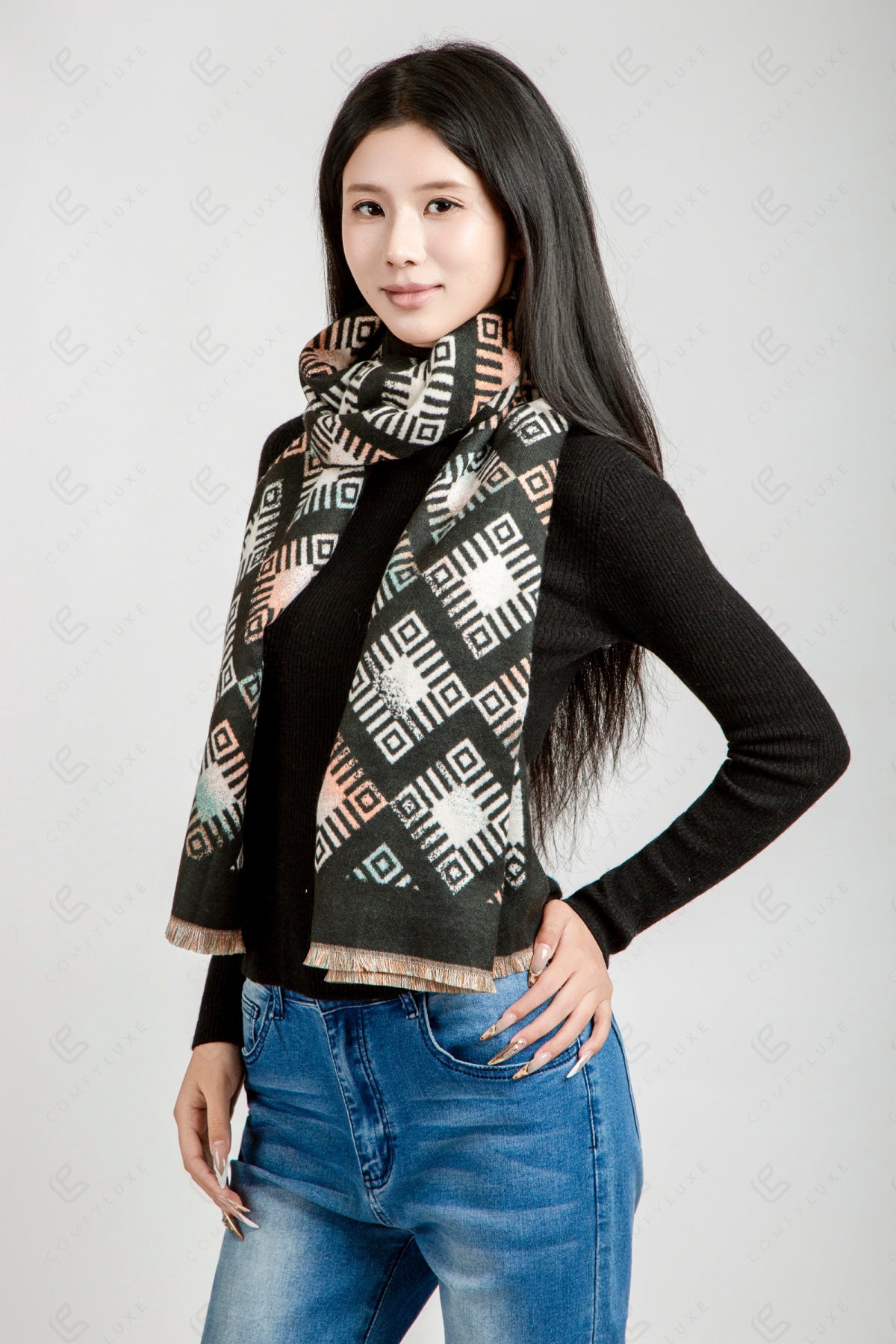 GEOMETRIC PATTERN SCARF SCARVES