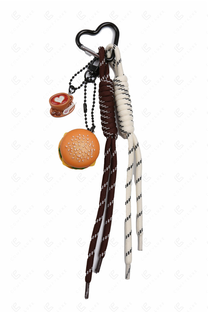 HAMBURGER KEYCHAIN/BAG CHARM HAMBURGER KEYCHAINS