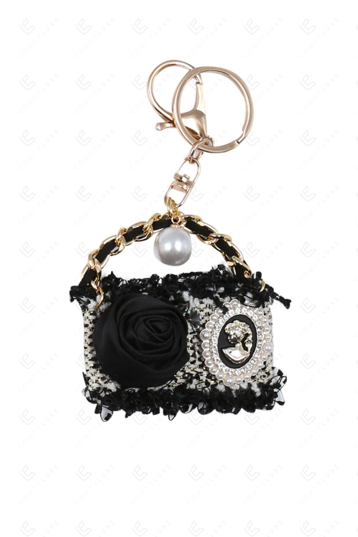 HANDBAG KEYCHAIN/BAG CHARM BLACK KEYCHAINS