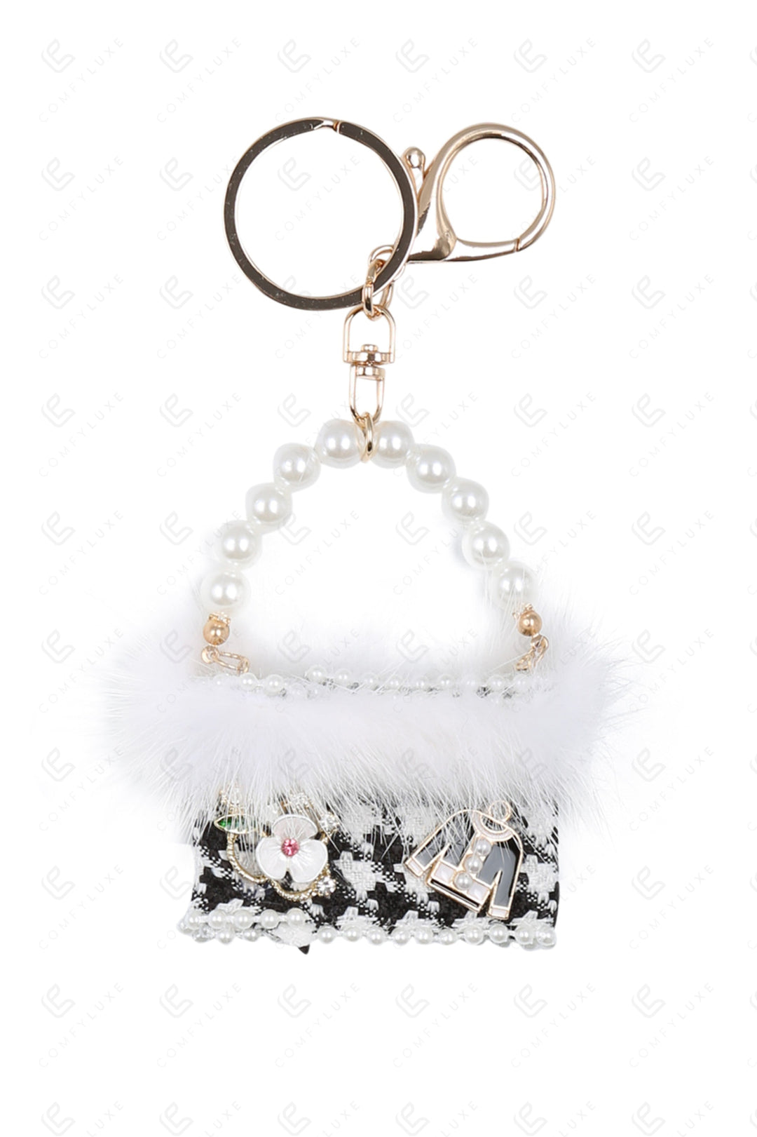 PURSE KEYCHAIN/BAG CHARM BLACK KEYCHAINS
