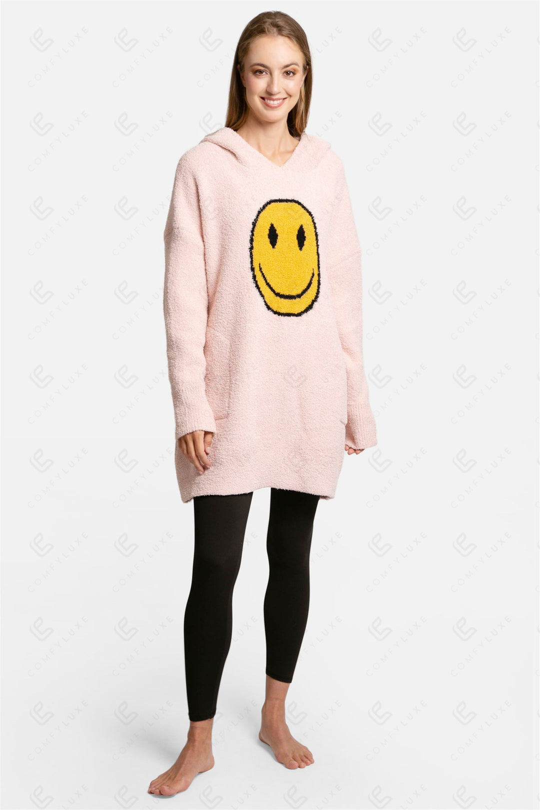 HAPPY FACE PATTERN WEARABLE BLANKET APPAREL