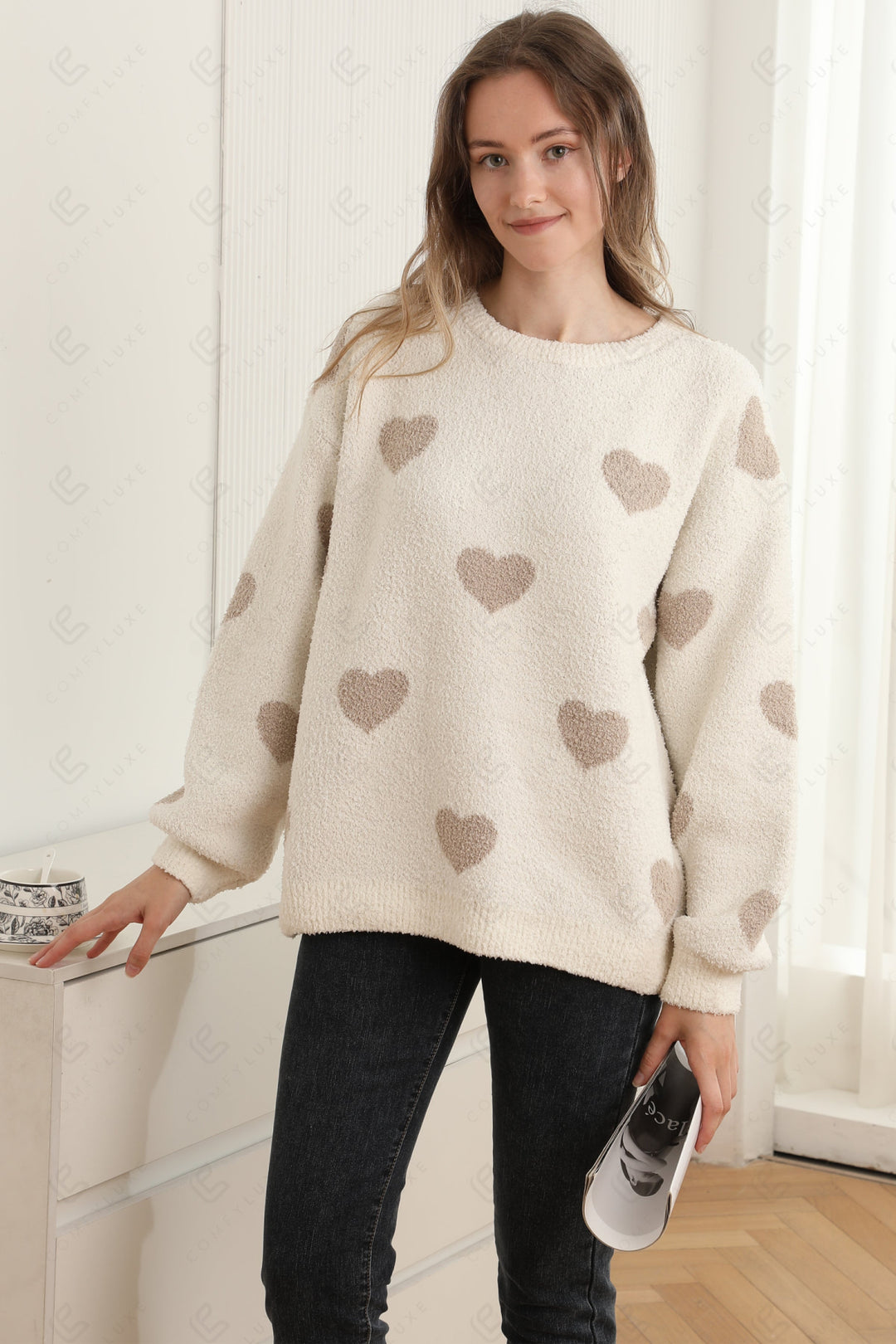HEART PATTERN SWEATER APPAREL