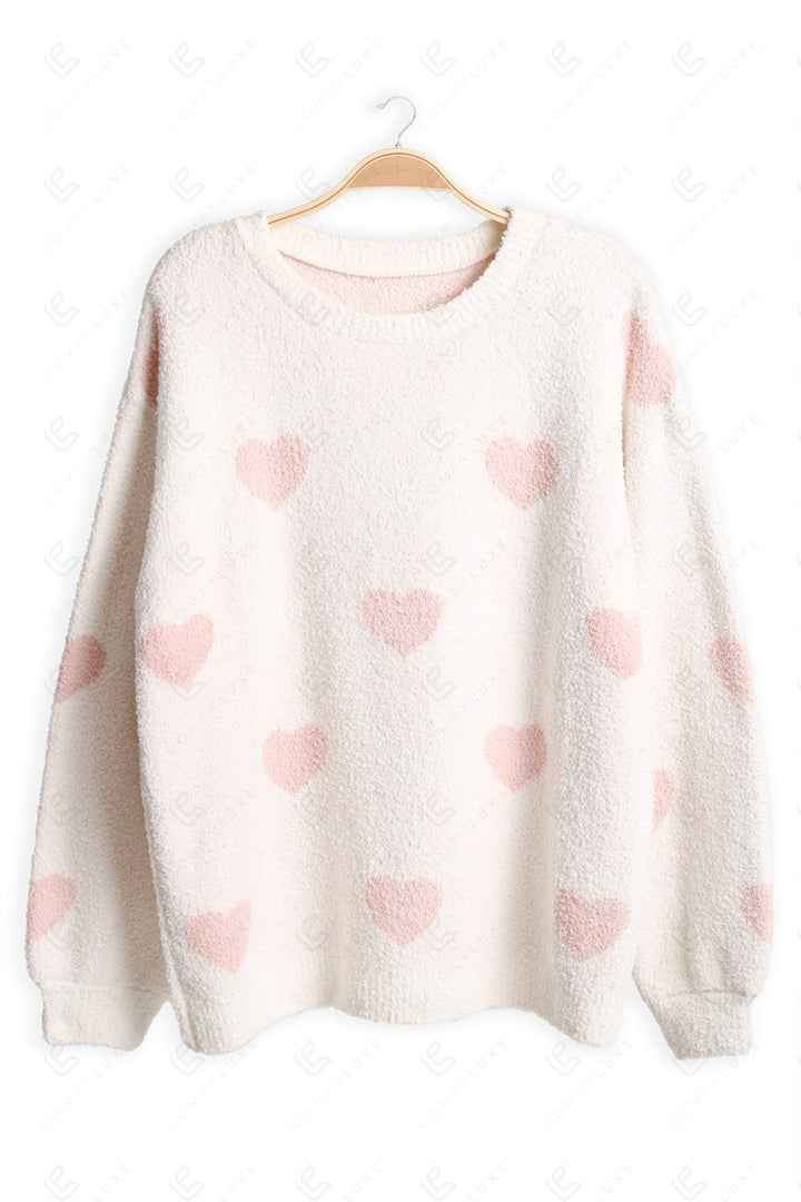 HEART PATTERN SWEATER PINK APPAREL