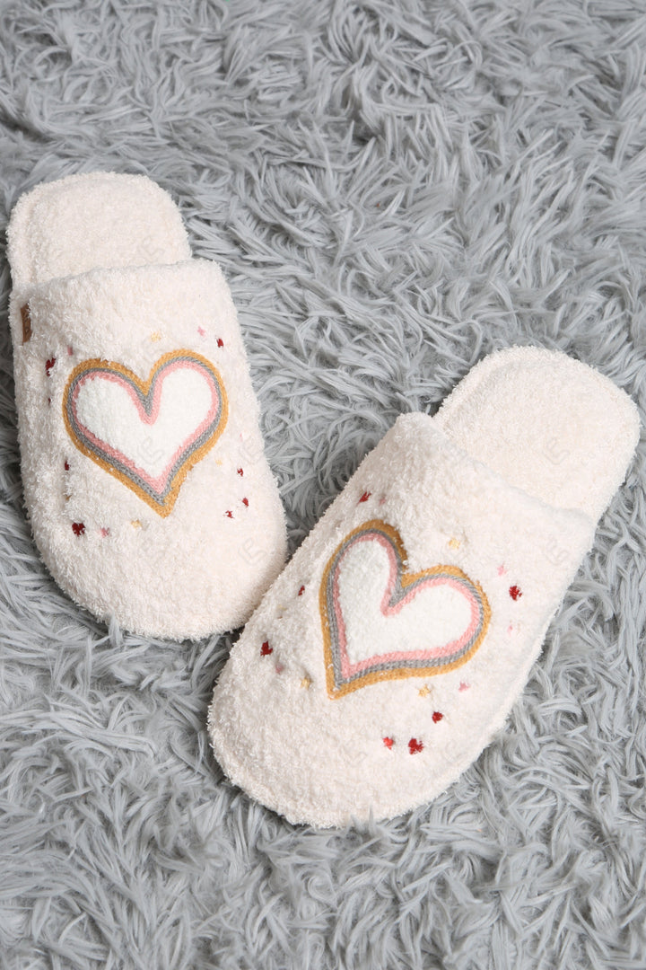 HEARTS &amp; STARS PATTERN SLIPPERS 01 / M/L SLIPPERS/SLIDES