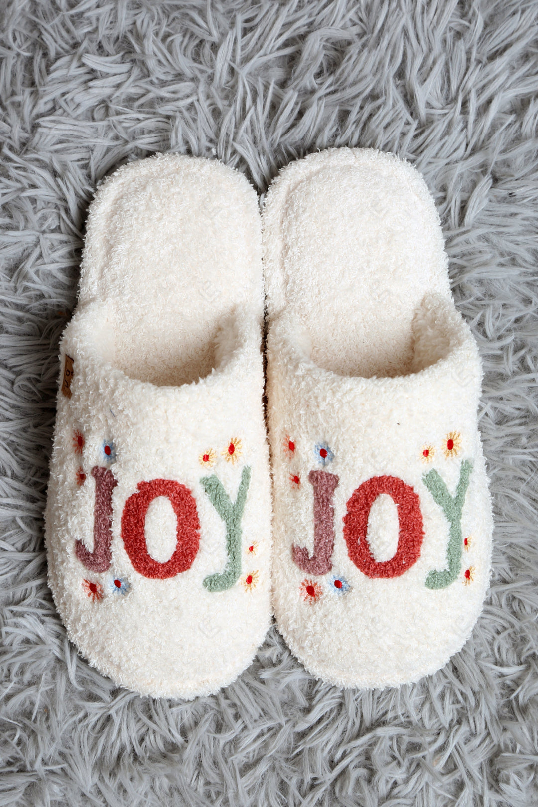 HOPE &amp; HEARTS PATTERN SLIPPERS SLIPPERS/SLIDES