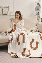 Load image into Gallery viewer, HORSESHOE PATTERN THROW BLANKET BROWN THROW BLANKETS
