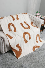 Load image into Gallery viewer, HORSESHOE PATTERN THROW BLANKET BROWN THROW BLANKETS
