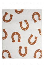 Load image into Gallery viewer, HORSESHOE PATTERN THROW BLANKET BROWN THROW BLANKETS
