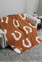 Load image into Gallery viewer, HORSESHOE PATTERN THROW BLANKET BROWN THROW BLANKETS
