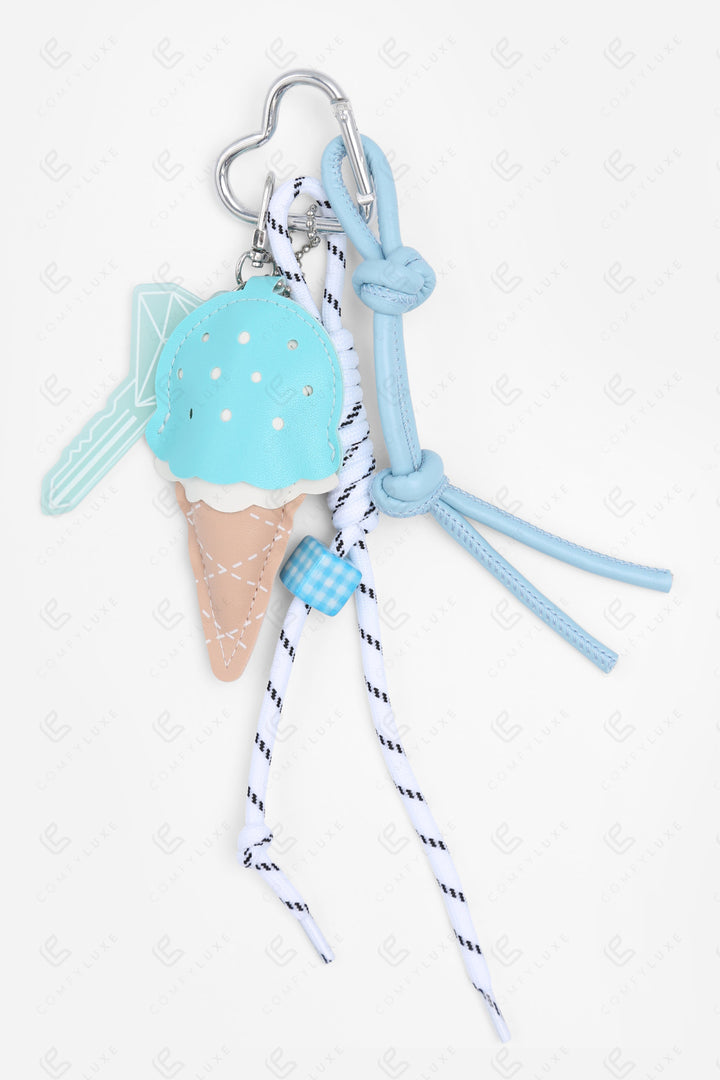 ICE CREAM KEYCHAIN/BAG CHARM BLUE KEYCHAINS