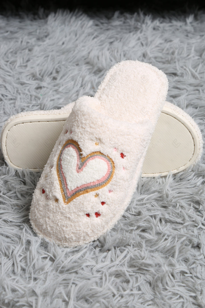 JOY &amp; FLORAL PATTERN SLIPPERS SLIPPERS/SLIDES