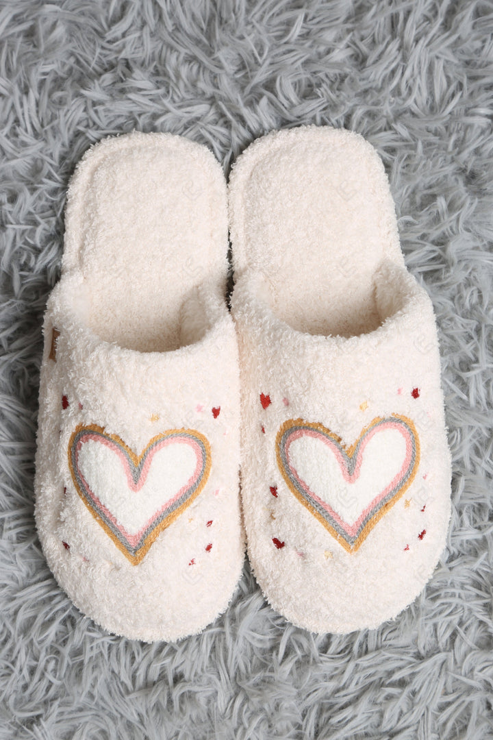 JOY &amp; FLORAL PATTERN SLIPPERS SLIPPERS/SLIDES