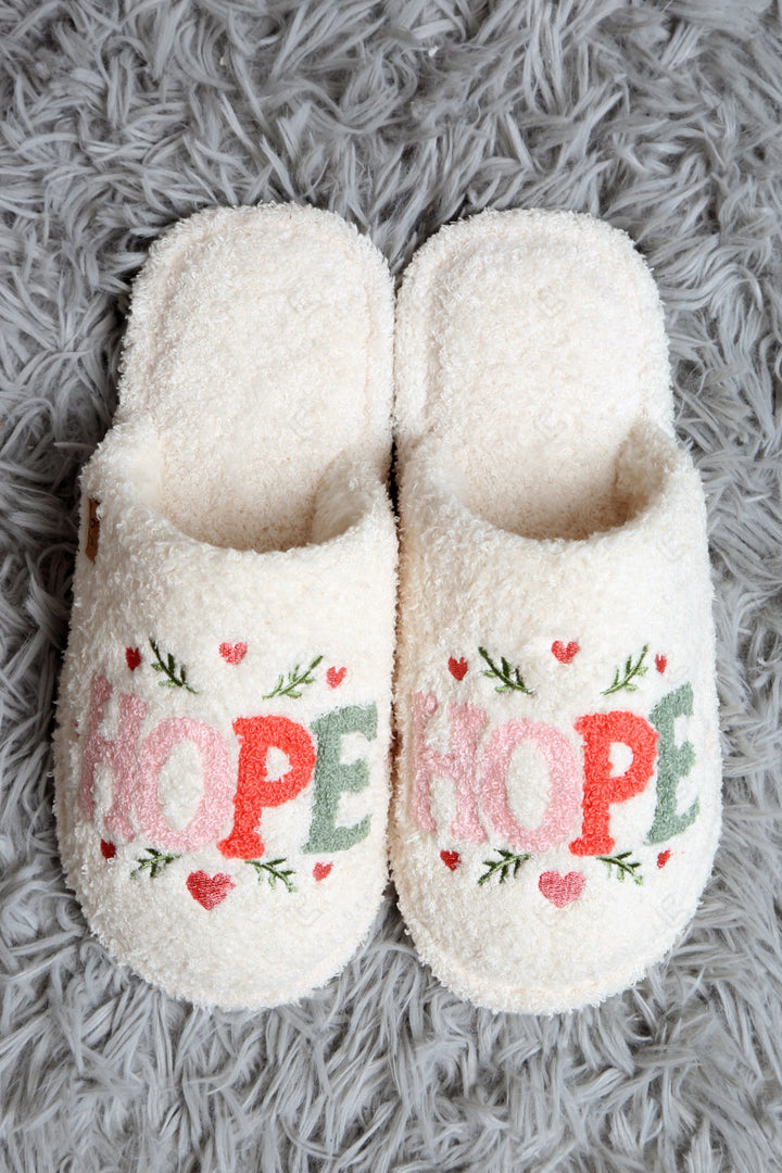 JOY &amp; FLORAL PATTERN SLIPPERS SLIPPERS/SLIDES