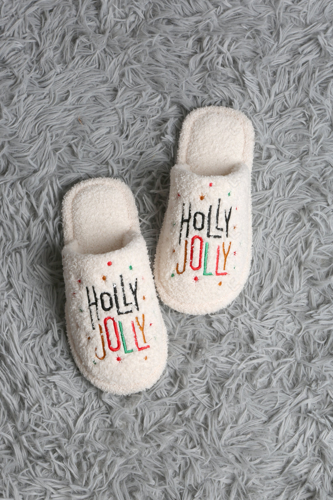 JOY &amp; ORNAMENT CHRISTMAS PATTERN SLIPPERS 03 / M/L SLIPPERS/SLIDES