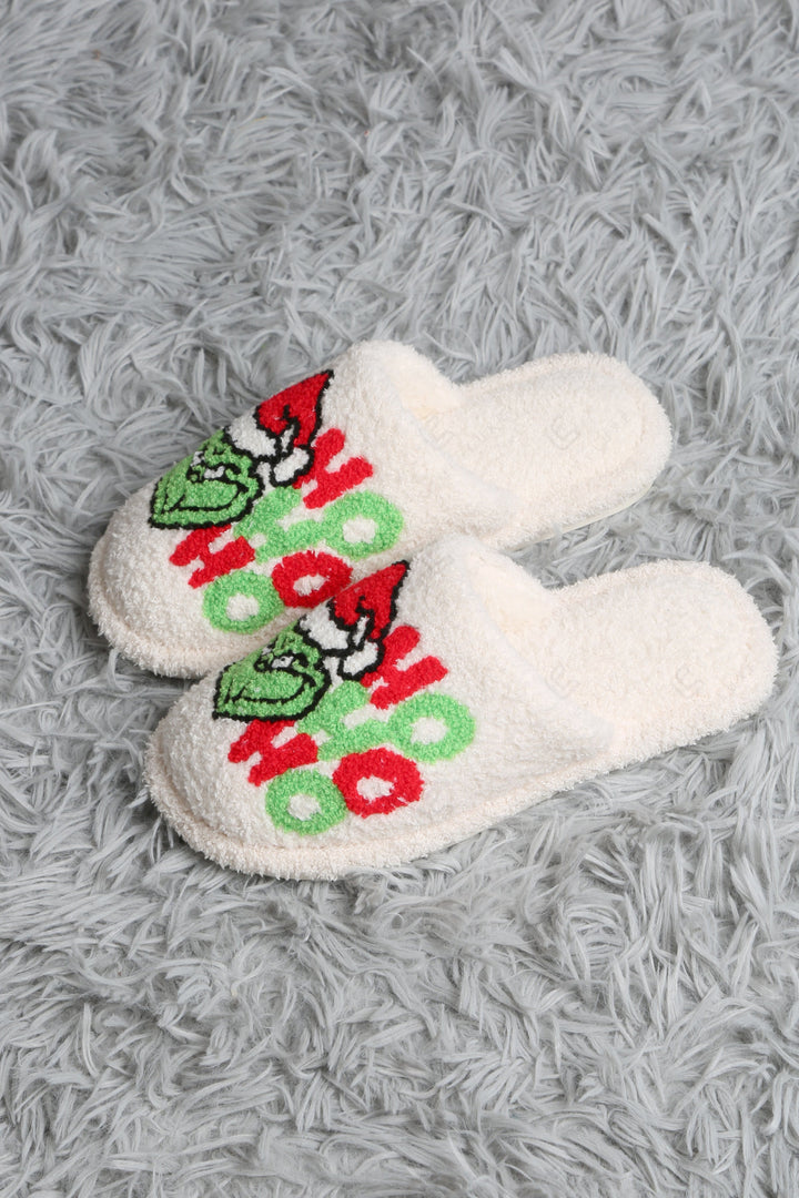 JOY &amp; ORNAMENT CHRISTMAS PATTERN SLIPPERS SLIPPERS/SLIDES
