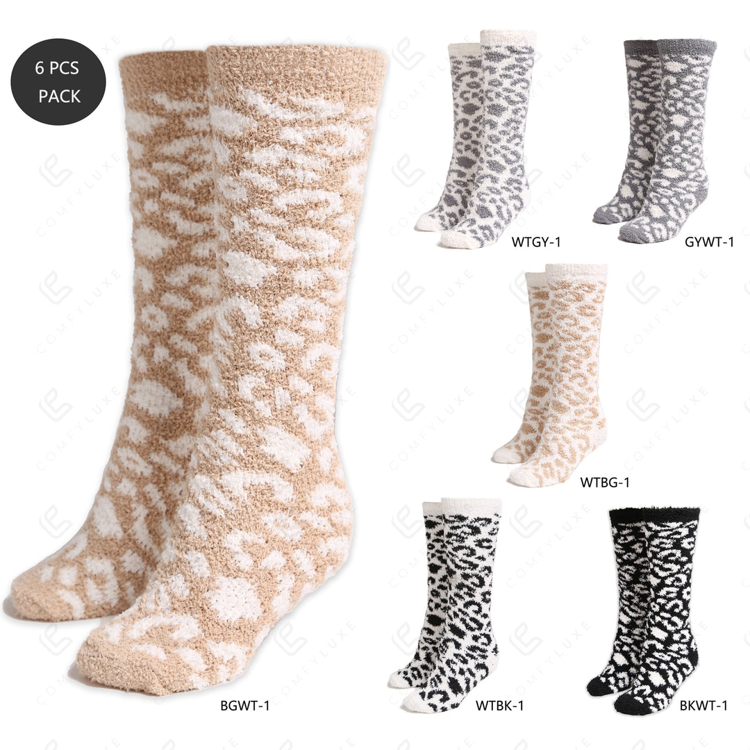 LEOPARD PATTERN KNEE-HIGH SOCKS SOCKS