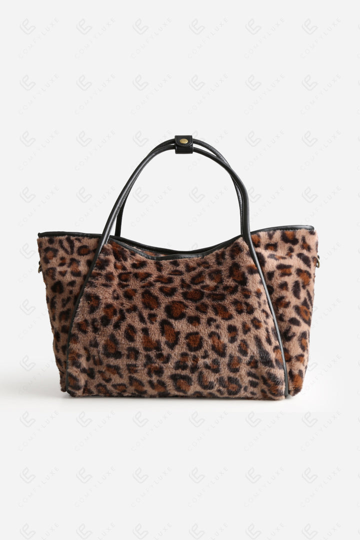 LEOPARD PATTERN TOTE BAG TAUPE BAGS