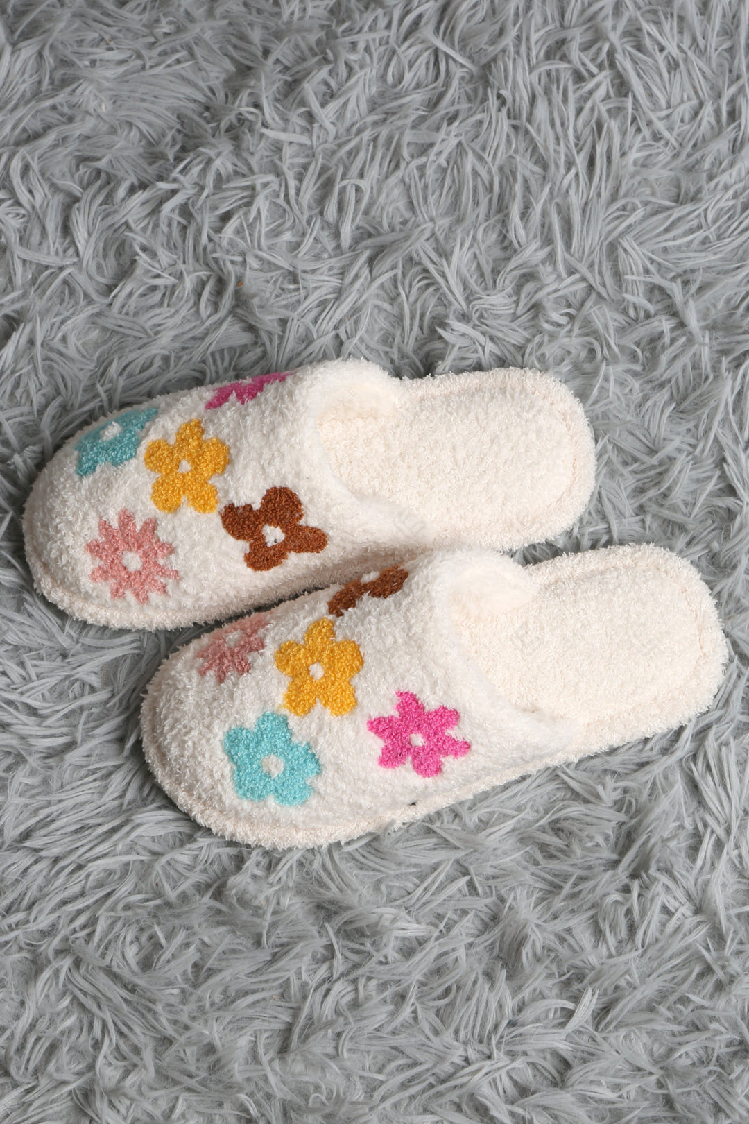 MULTI COLORED FLORAL PATTERN SLIPPERS SLIPPERS/SLIDES