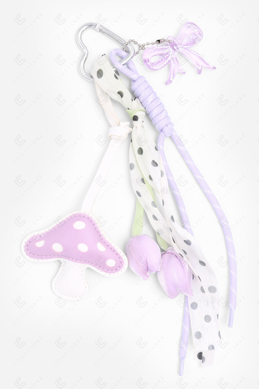 MUSHROOM &amp; TULIP KEYCHAIN/BAG CHARM PURPLE KEYCHAINS