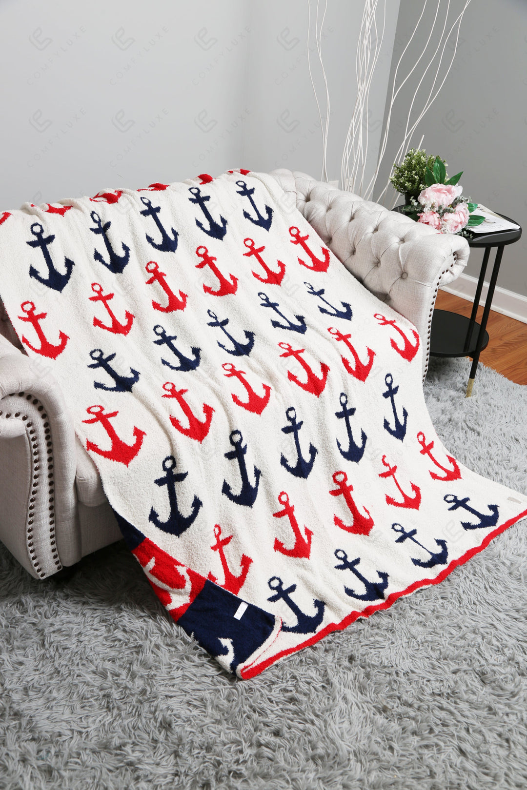 NAUTICAL PATTERN THROW BLANKET THROW BLANKETS