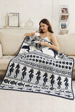 Load image into Gallery viewer, NAUTICAL PATTERN THROW BLANKET NAVY THROW BLANKETS
