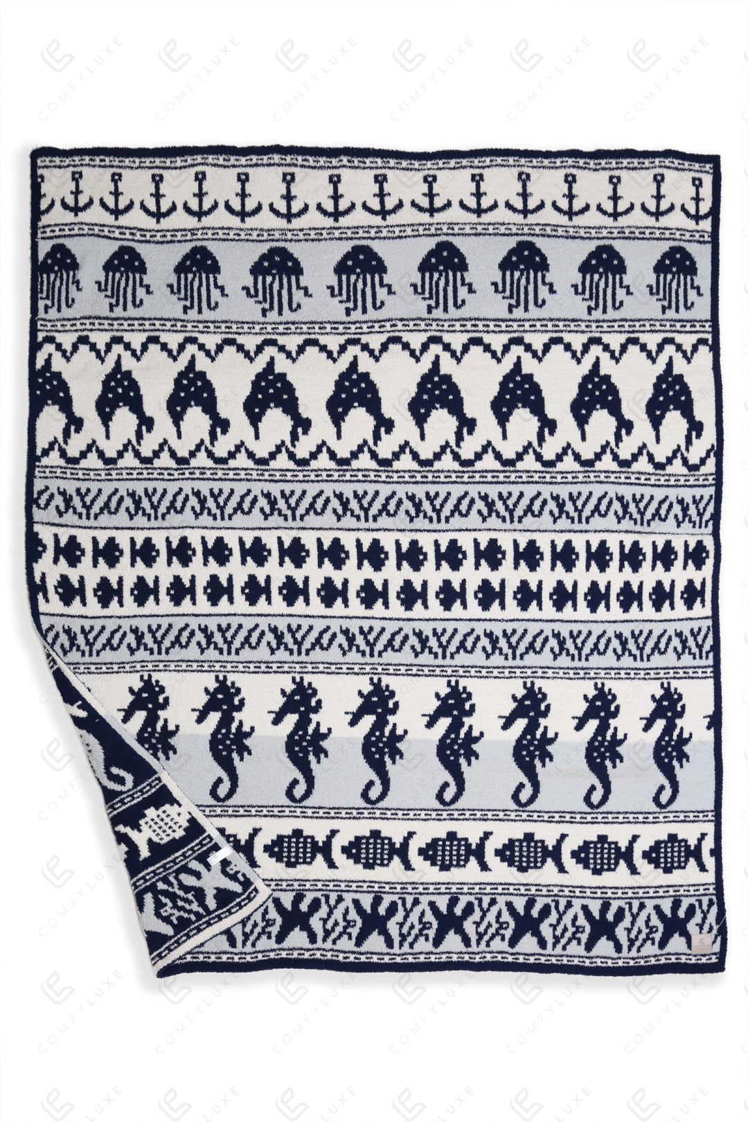 NAUTICAL PATTERN THROW BLANKET NAVY THROW BLANKETS