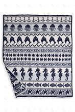 Load image into Gallery viewer, NAUTICAL PATTERN THROW BLANKET NAVY THROW BLANKETS
