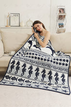 Load image into Gallery viewer, NAUTICAL PATTERN THROW BLANKET NAVY THROW BLANKETS
