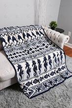 Load image into Gallery viewer, NAUTICAL PATTERN THROW BLANKET NAVY THROW BLANKETS
