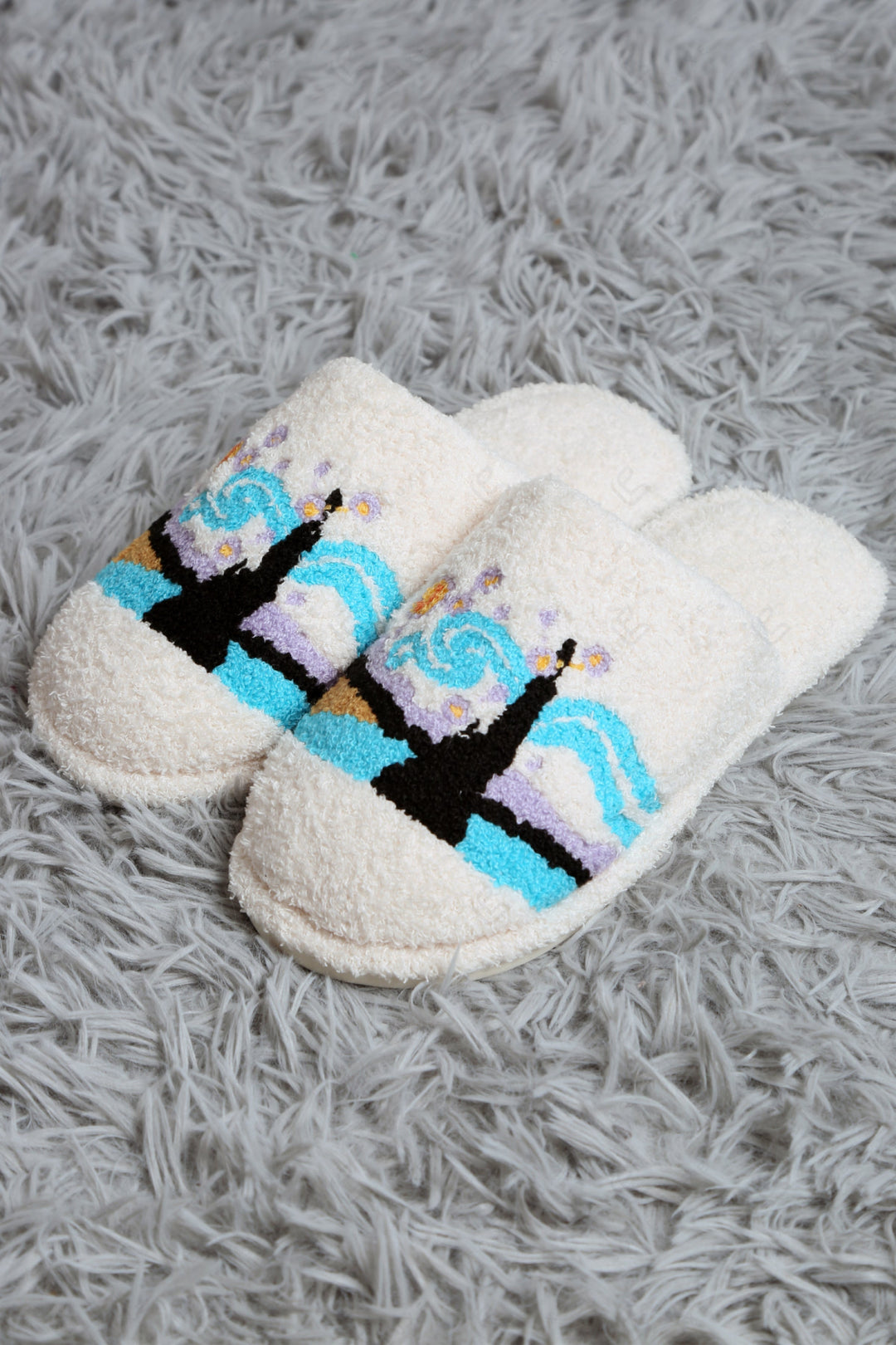 PAINTING-INSPIRED PATTERN SLIPPERS SLIPPERS/SLIDES