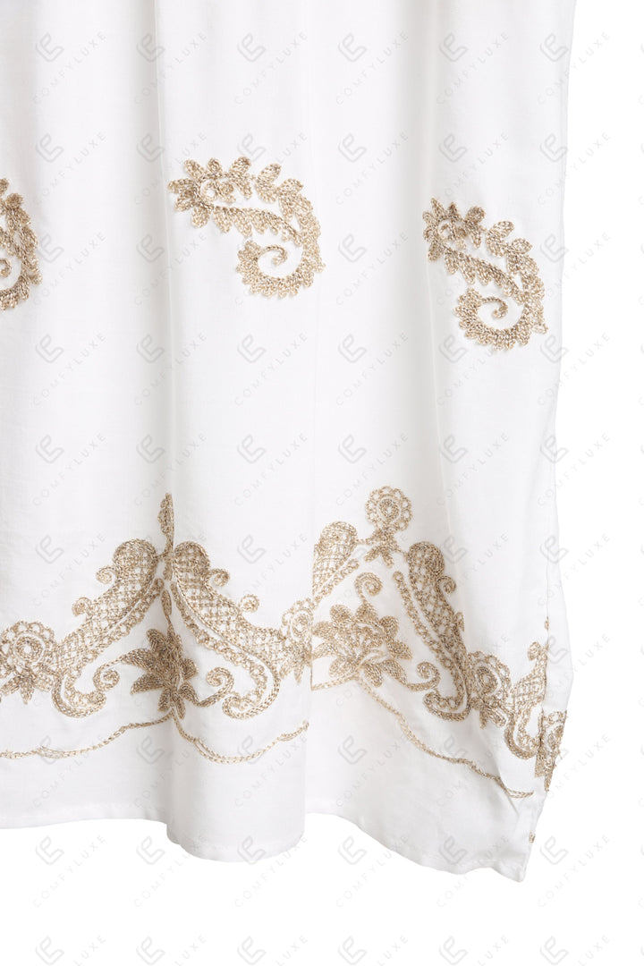 PAISLEY PATTERN EMBROIDERD COVER-UP DRESS APPAREL
