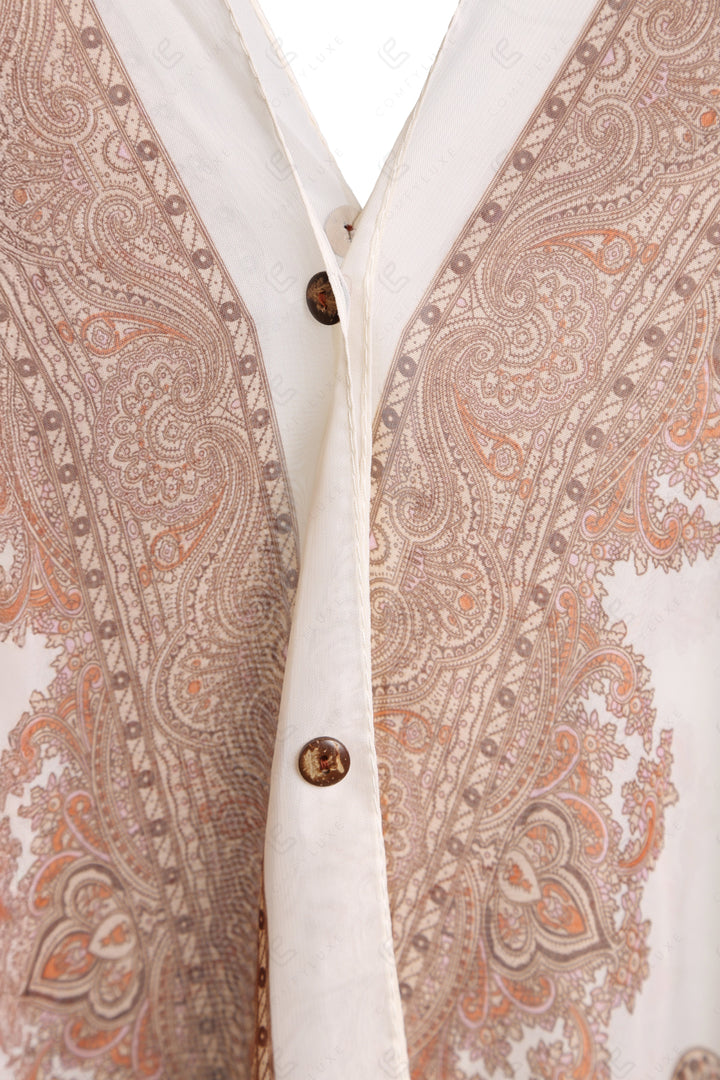 PAISLEY PATTERN COVER-UP PONCHO APPAREL