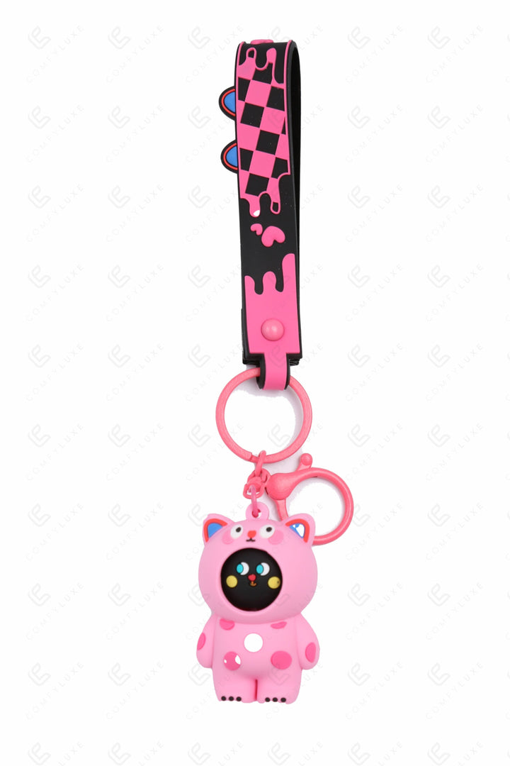 POLKA DOT CAT KEYCHAIN/BAG CHARM KEYCHAINS