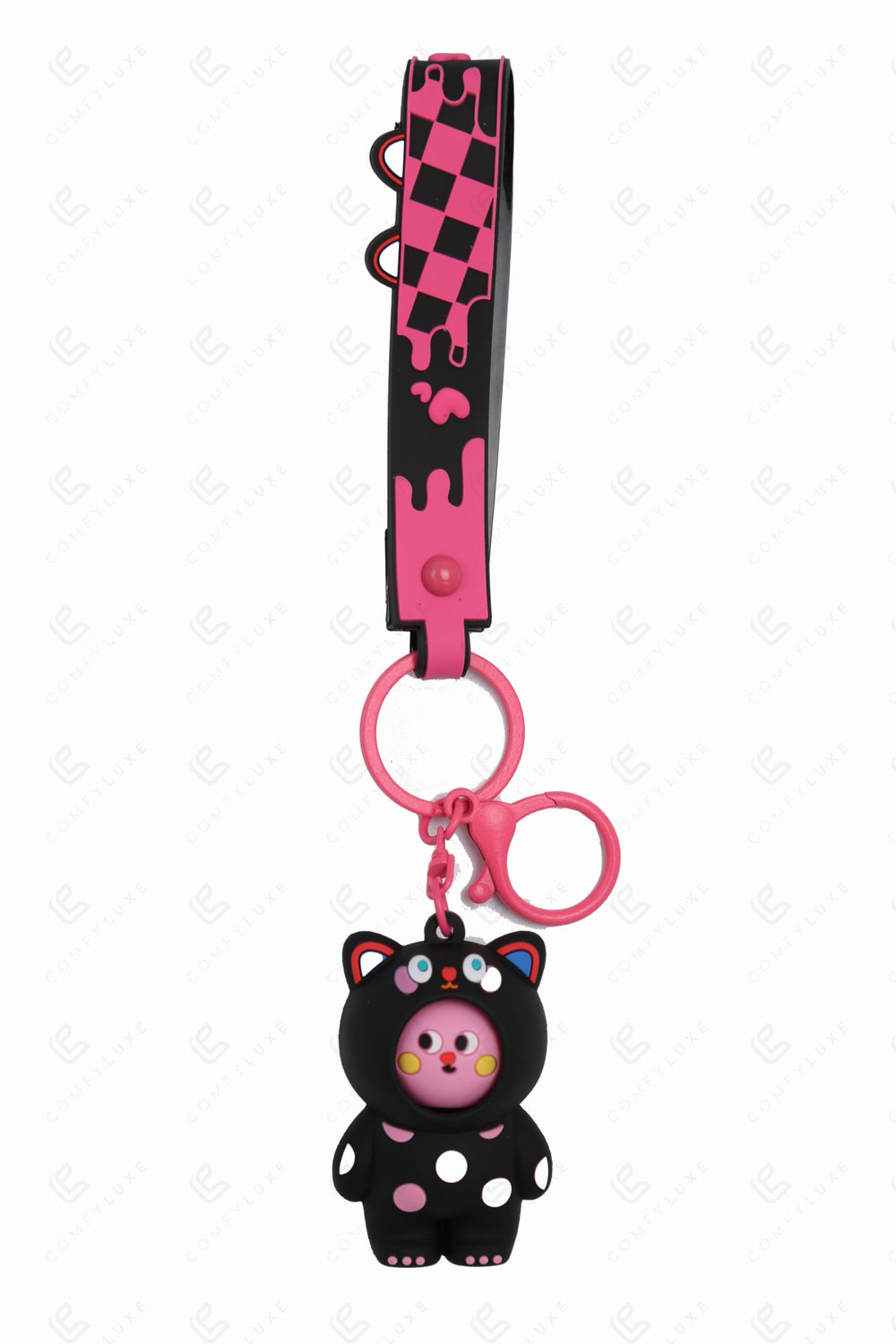 POLKA DOT CAT KEYCHAIN/BAG CHARM KEYCHAINS