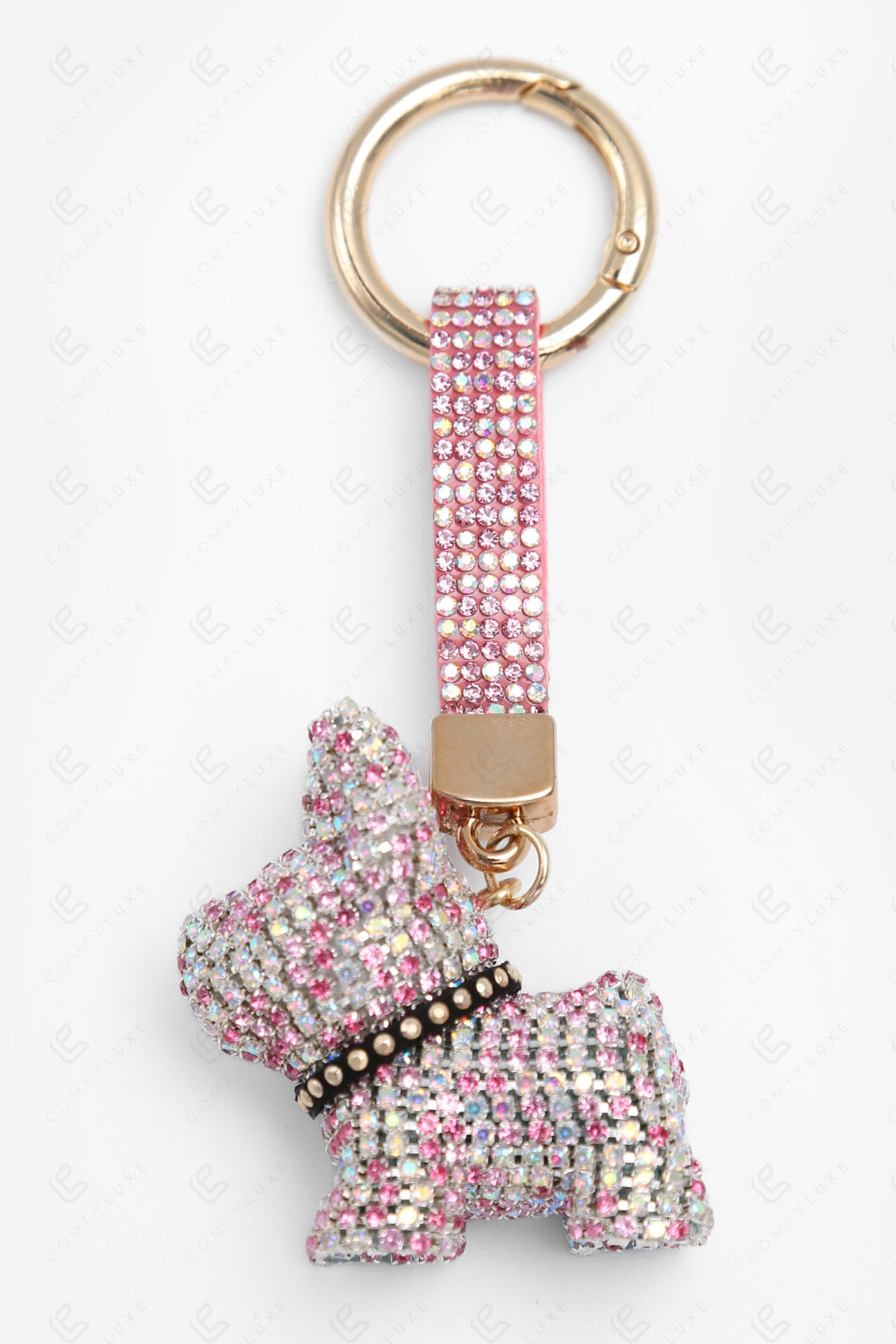 PUPPY KEYCHAIN/BAG CHARM WHITE/PINK KEYCHAINS