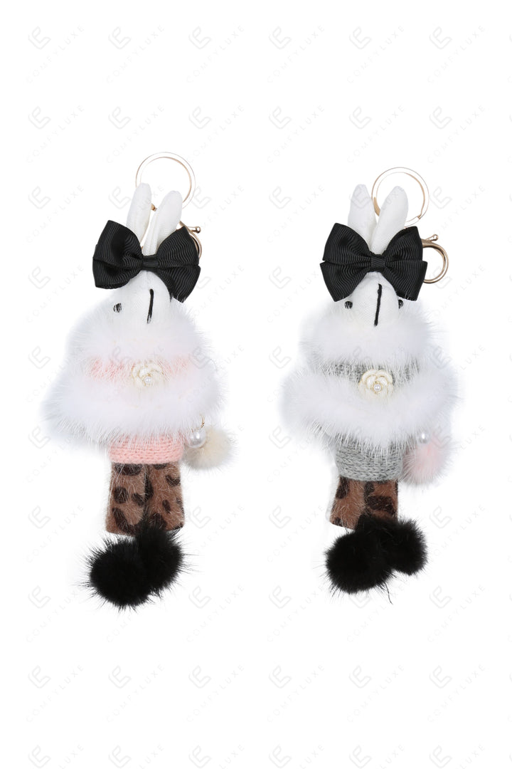 RABBIT IN PANTS KEYCHAIN/BAG CHARM KEYCHAINS