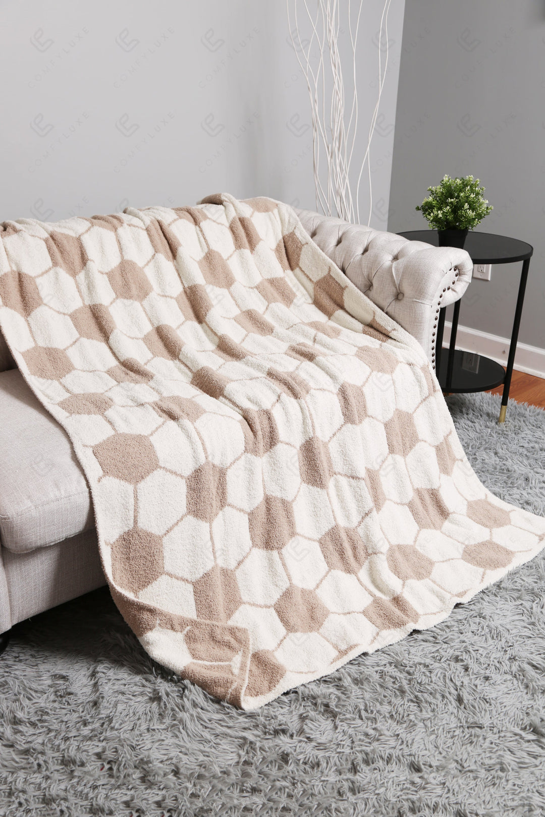 Jcl4328 Beige Throw Blankets