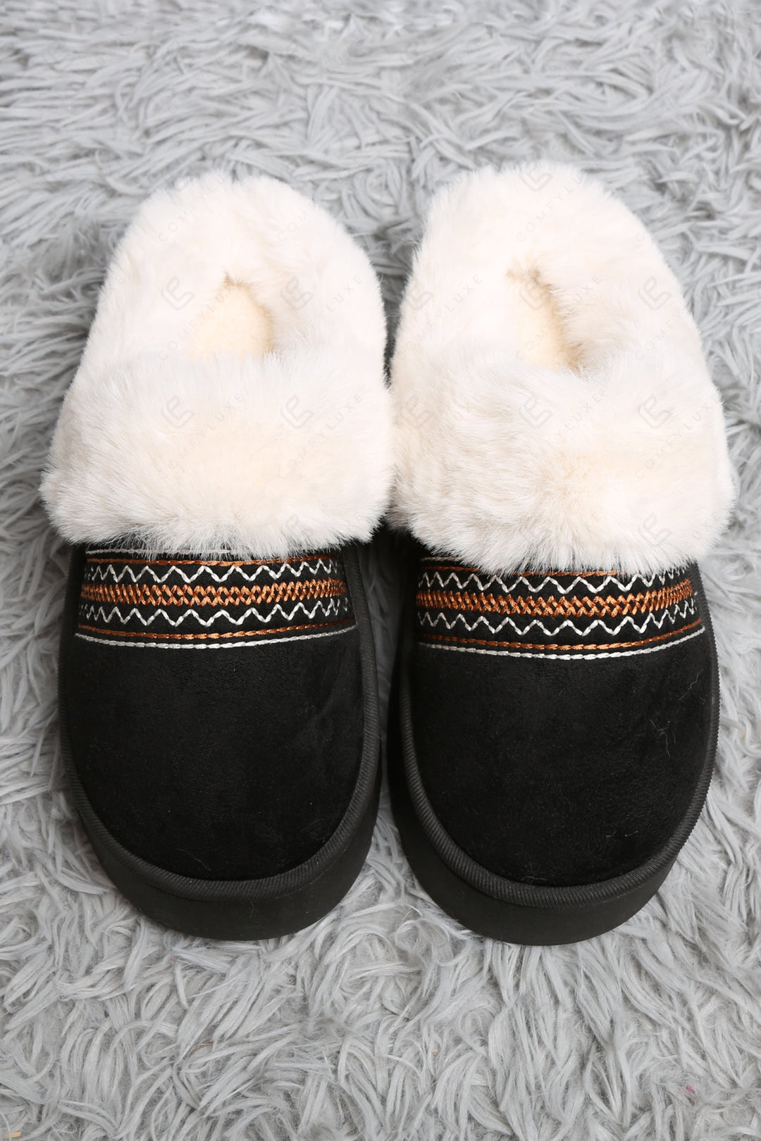 SOLID COLOR & GEOMETRIC PATTERN MULE SLIPPERS BLACK SLIPPERS/SLIDES