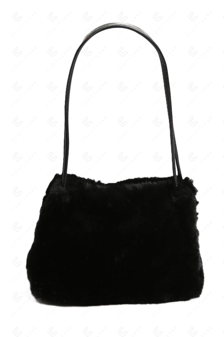 SOLID COLOR HANDBAG BLACK BAGS