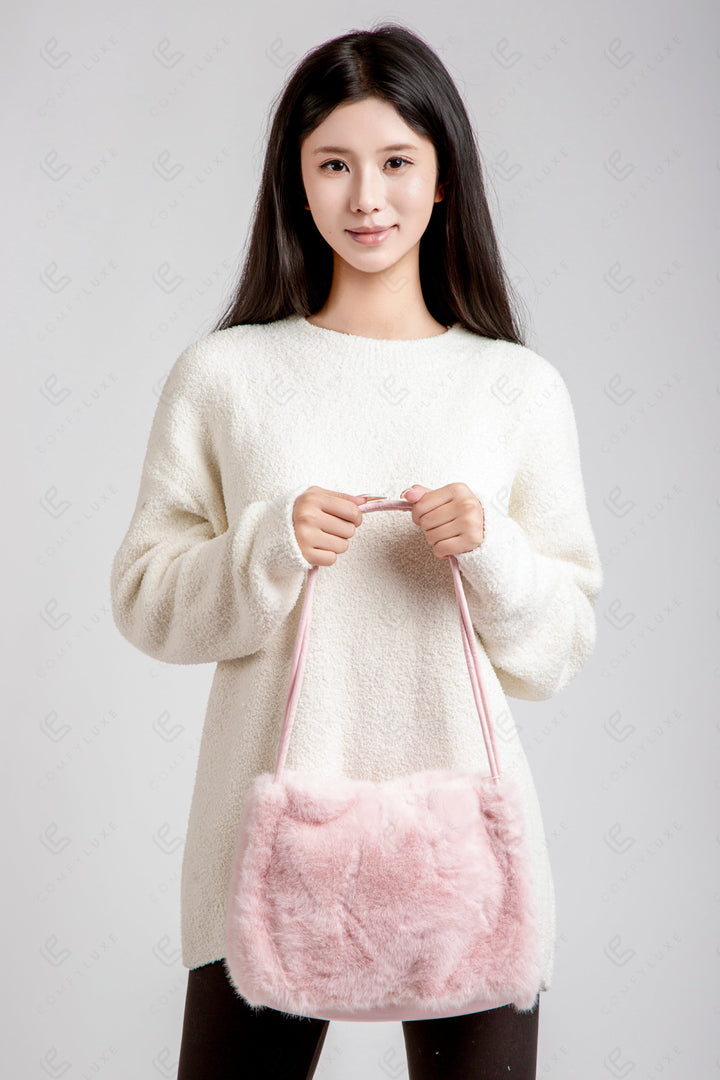 SOLID COLOR HANDBAG PINK BAGS