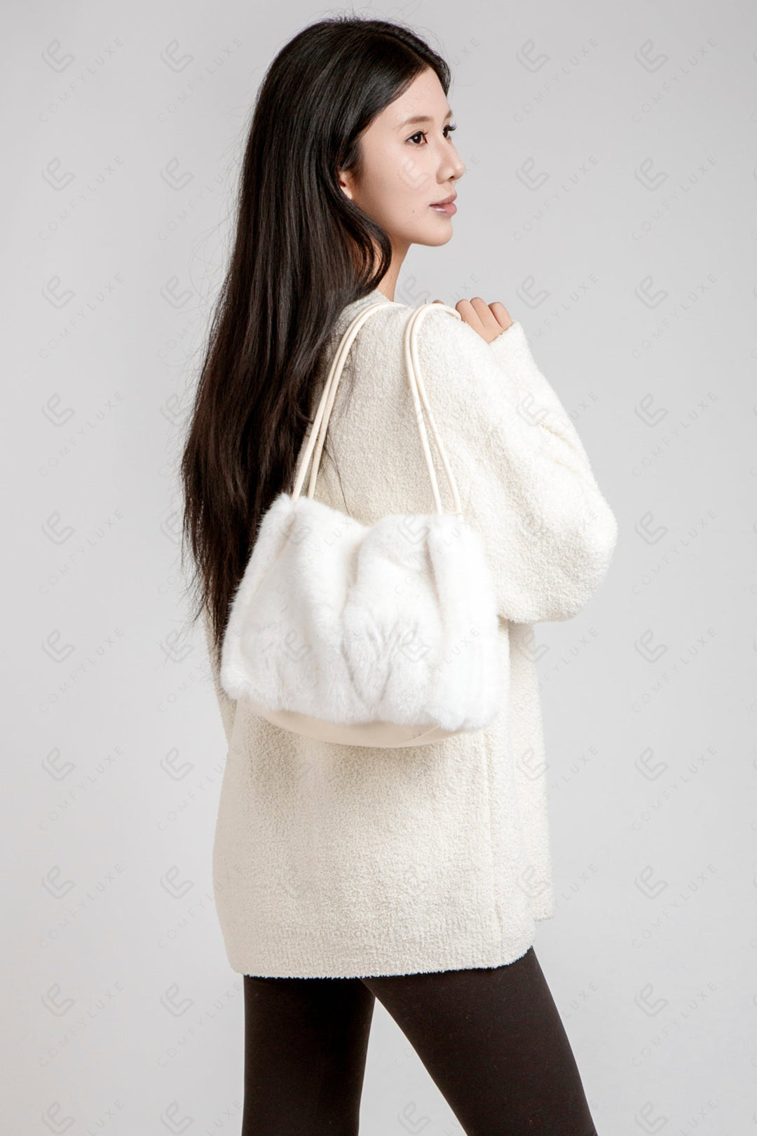 SOLID COLOR HANDBAG WHITE BAGS