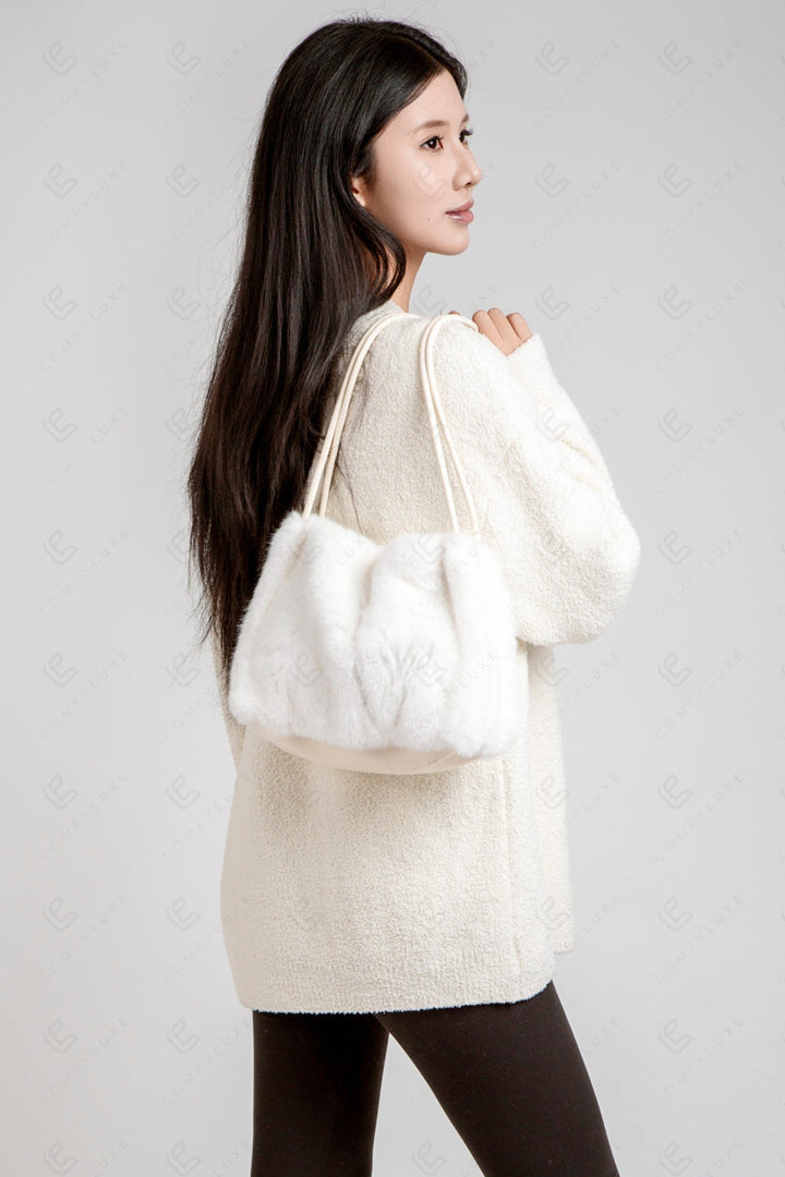 SOLID COLOR HANDBAG WHITE BAGS