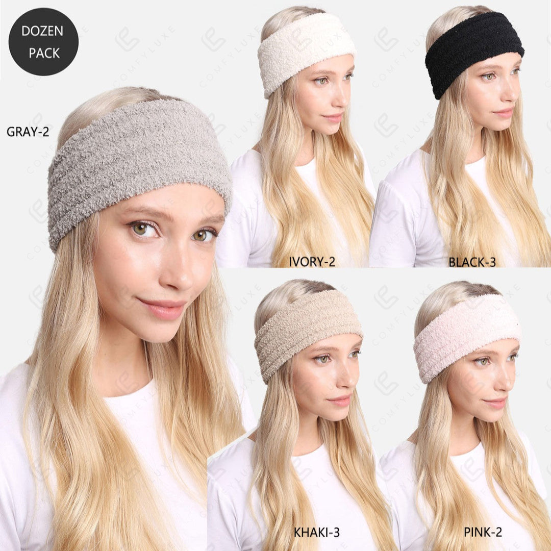 SOLID COLOR RIBBED HEADBAND HEADWEAR