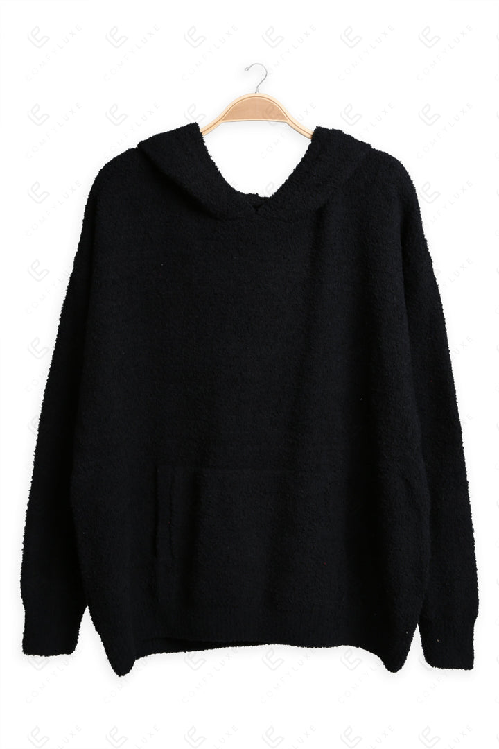 SOLID COLOR HOODIE BLACK APPAREL