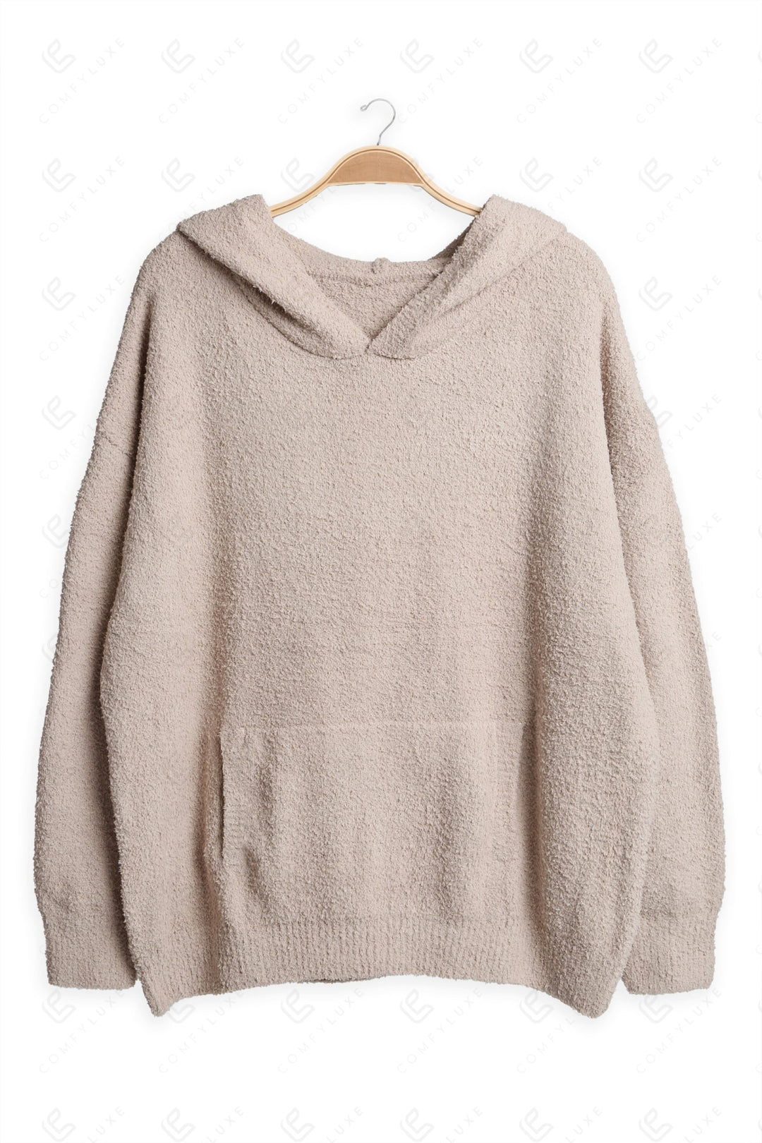 SOLID COLOR HOODIE BEIGE APPAREL